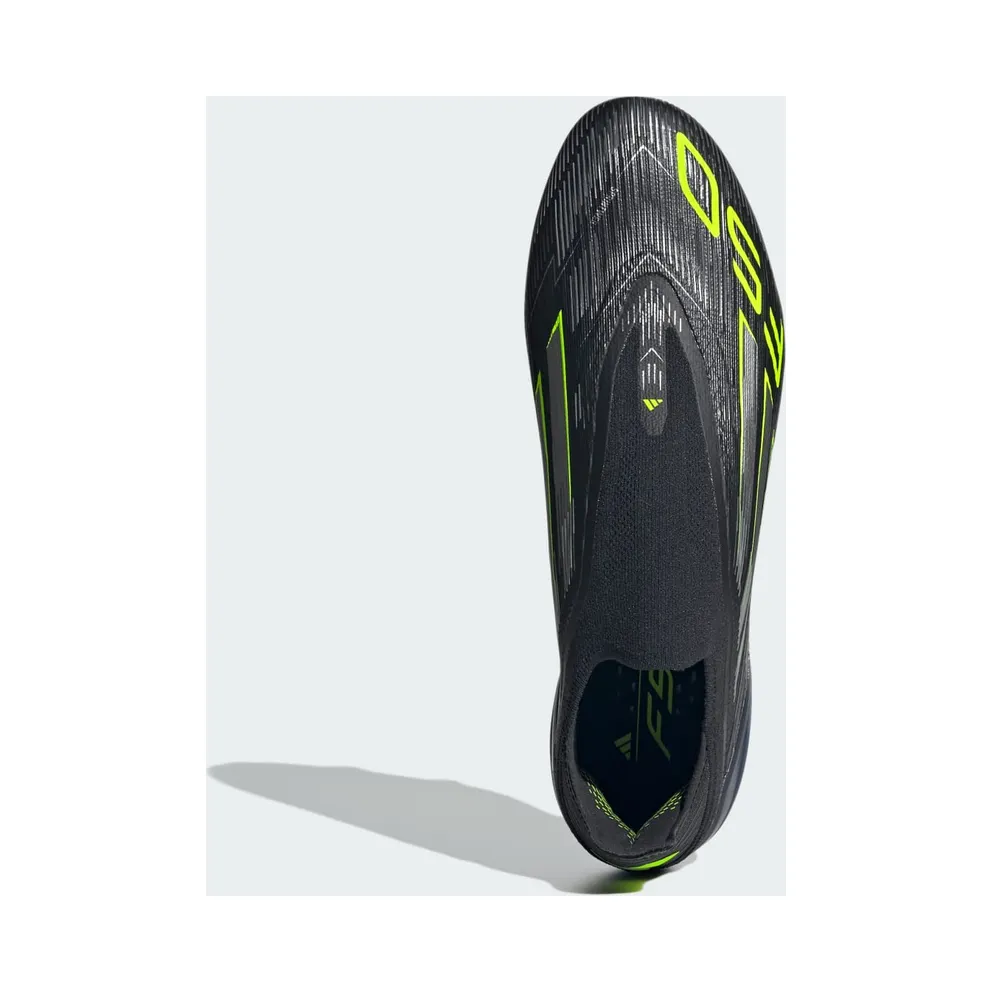 adidas F50 Elite Laceless Firm Ground Boots “Core Black / Iron Metallic / Lucid Lemon” (JH7629)