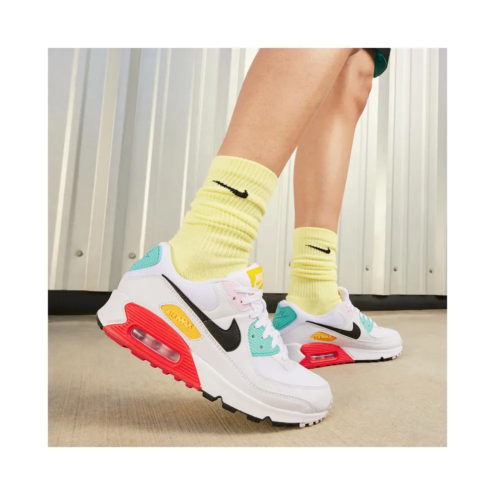 Nike Air Max 90 “White / Black / Pink Foam / Bright Crimson” (FZ3622-100)