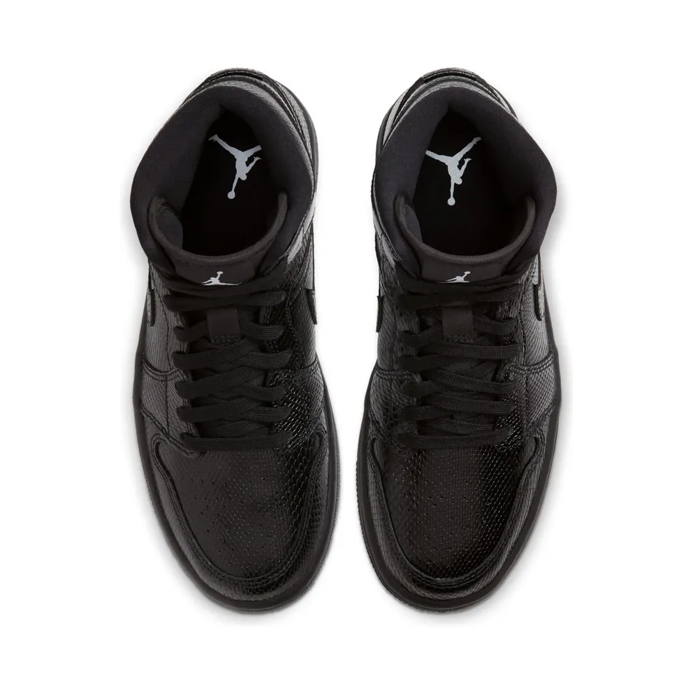 Nike Jordan 1 Mid Black Snakeskin (W) Black/White/Black (BQ6472-010)