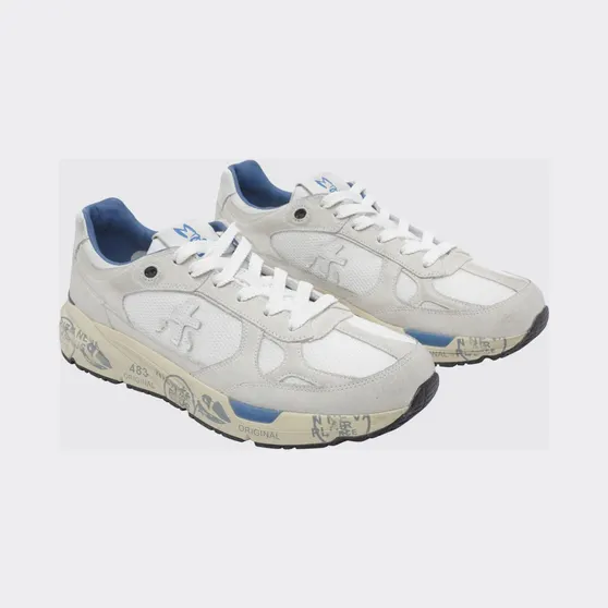 Premiata Mase Suede and Mesh Sneakers White (MASE8019)