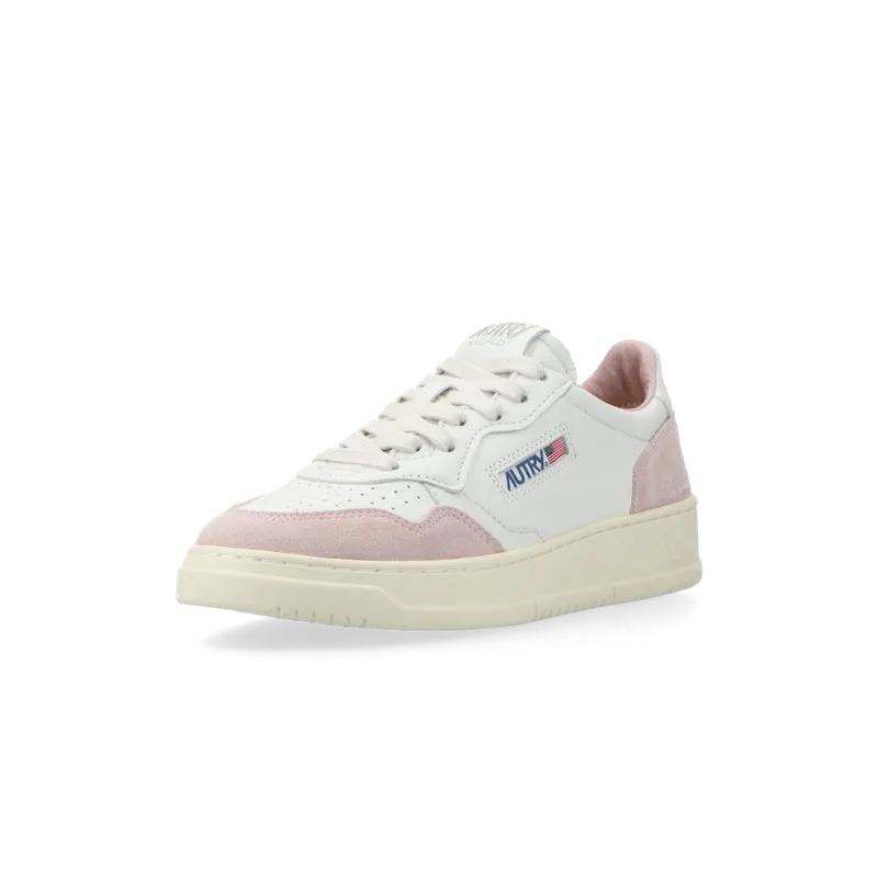 Autry Medalist Low W (goat / suede white / powder) – AULWGS36