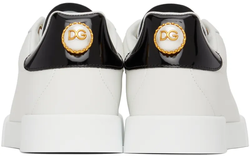 Dolce & Gabbana White & Black Portofino Low (CK1602 AH506)