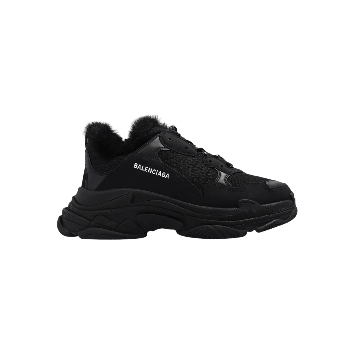 Balenciaga Triple S Fake Fur Black (668563W3CQ51000)