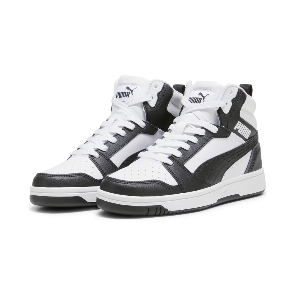 Puma Rebound V6 Mid “Puma White / Puma Black / For All Time Red” (393831_01)