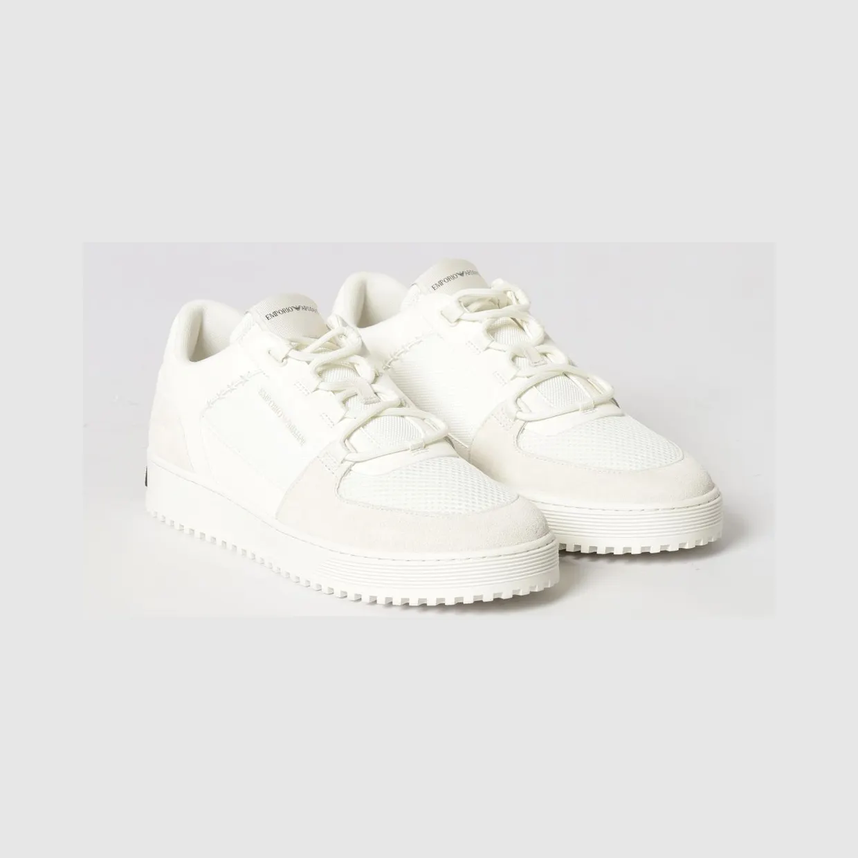 Emporio armani Mesh and Suede Sneakers White (EM004838AF24321M0360)