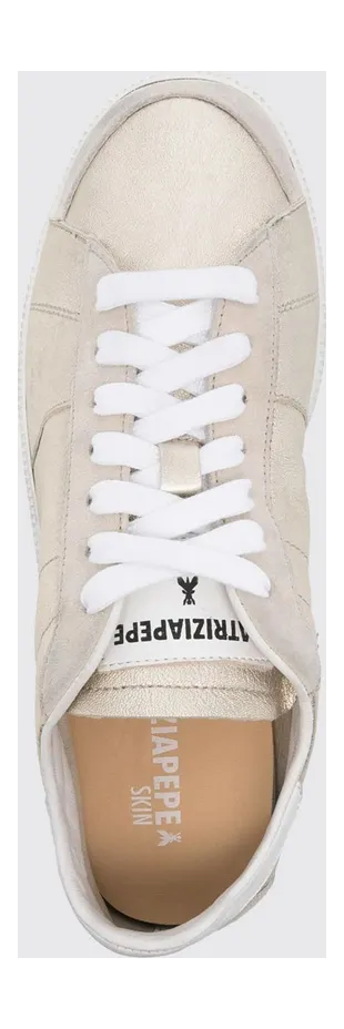Patrizia Pepe Skin ’93 Laminated Leather Used Effect Sneakers Gold (2Z0065L154Y291) (3)