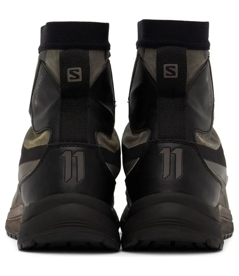 11 by Boris Bidjan Saberi Grey & Black Salomon Edition Bamba 2 High Sneakers (11xS 153) (4)