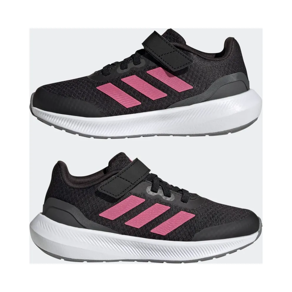 Adidas RunFalcon 3.0 Elastic Lace Top Strap Shoes GS “Core Black / Pulse Magenta / Grey Six” (HP5875)