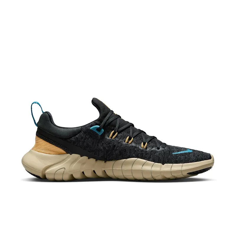 Nike Free Run 5.0 Next Nature Black Anthracite Wheat Gold Noise Aqua (CZ1891-008)
