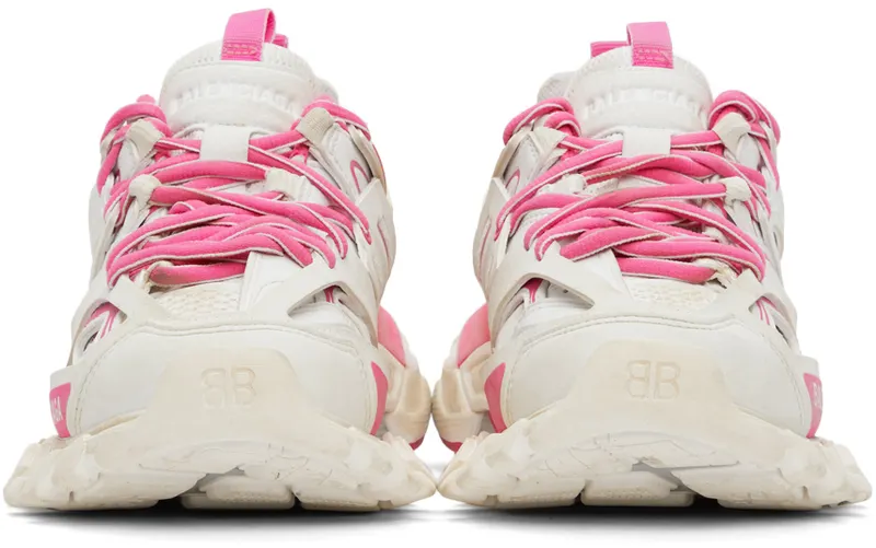 Balenciaga Pink & White Track Sneakers (542436 W1GC3)