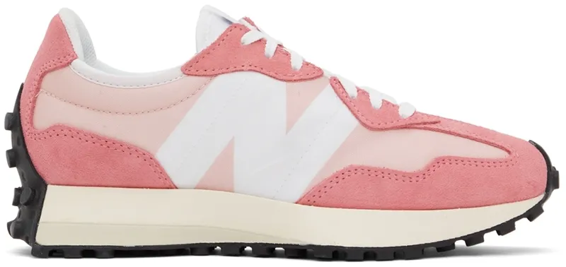 New Balance Pink & White 327 Sneakers (WS327LAG)