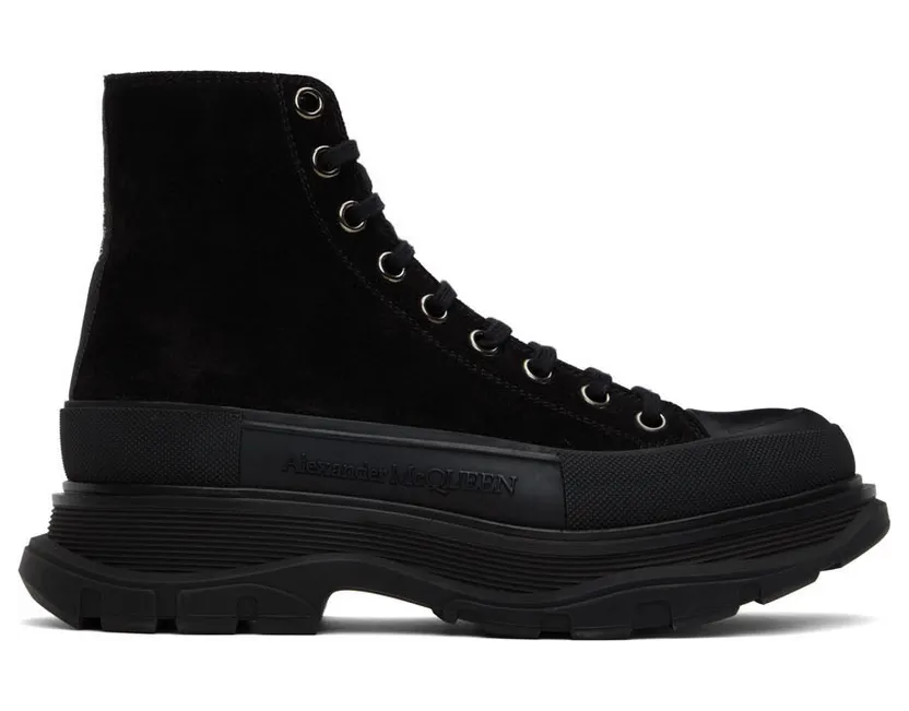 Alexander McQueen Black High Tread Slick Sneakers (627206WHBGU)