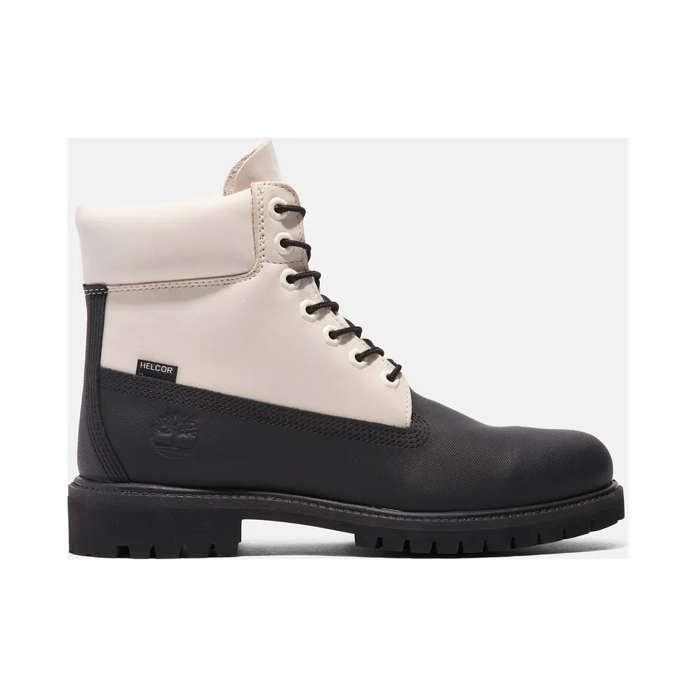 Timberland 6″ Ski School Premium Waterproof Boot Black Helcor Leather White (TB0A5YQW-015)
