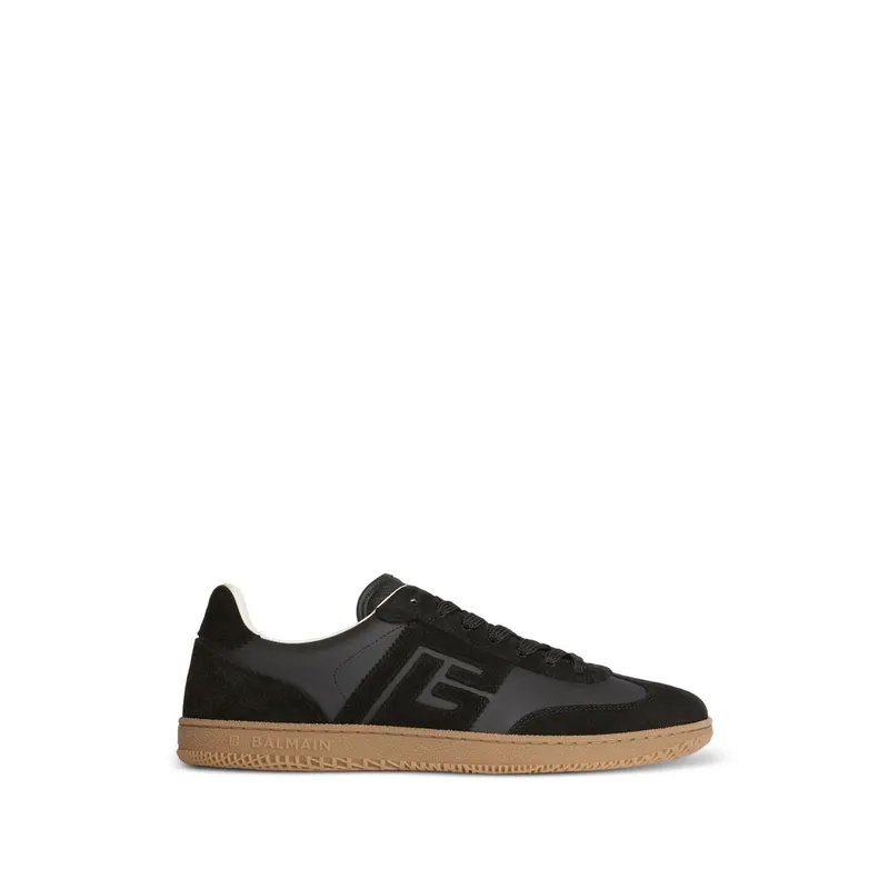 Balmain Swan Suede and Smooth Leather “Black” (HM1VI360 LBEW 0PA)