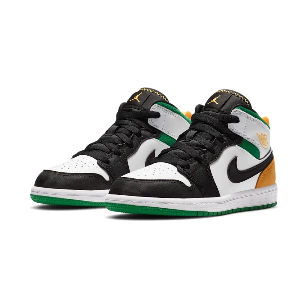 Jordan 1 Mid SE White Laser Orange Lucky Green (PS) White/Laser Orange-Black-Lucky Green (BQ6932-101)