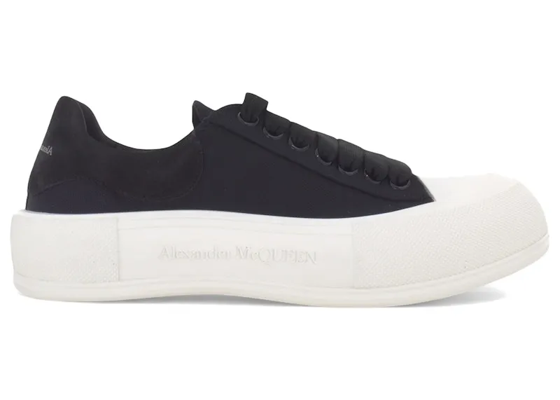 Alexander McQueen Deck Skate Plimsoll Black White (729586 W4MV7 1070)
