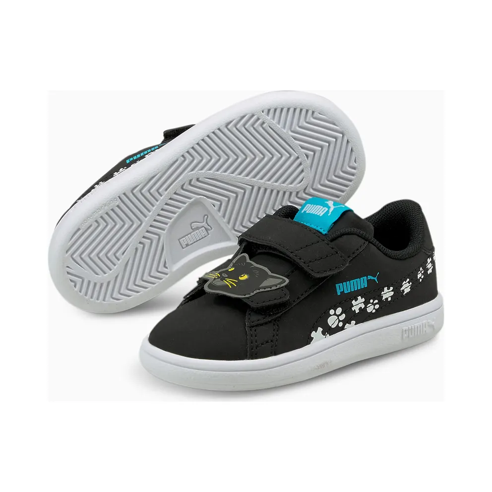Puma Smash v2 Summer Animals babysneakers White/Black (368789-01)