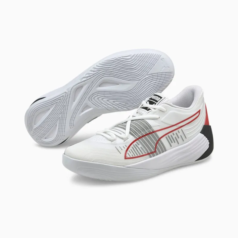 Puma Fusion Nitro Basketball Shoes White/Red (195514-04)