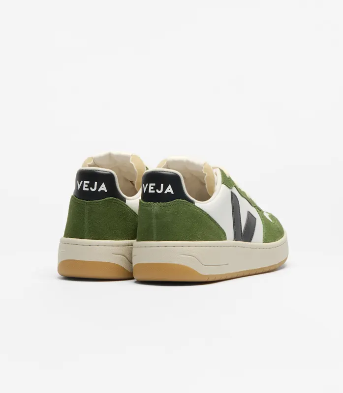 Veja V-10 White / Black / Military Green (VI0221741B)