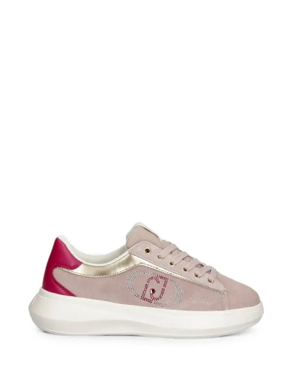 LIU JO Suède with logo van stras – Pink (BA6069PX353)