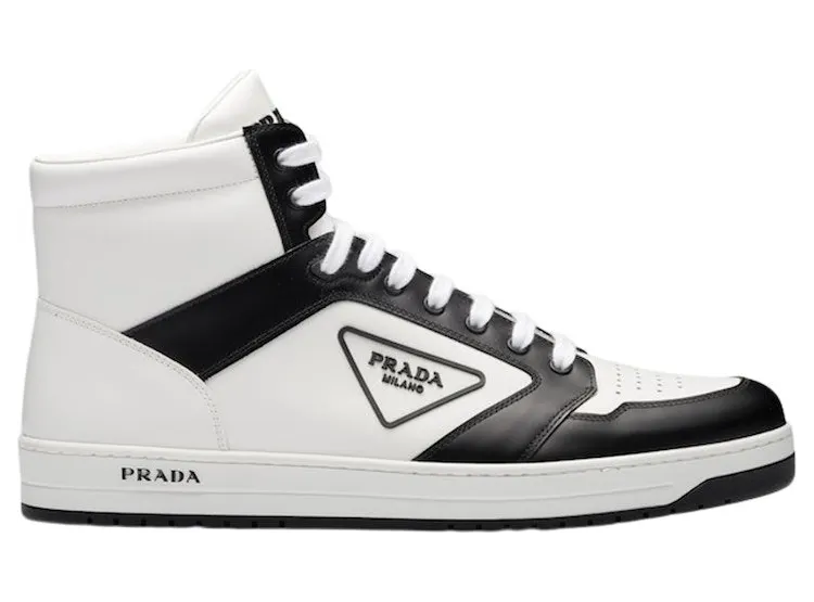 Prada District High White Black White Leather (2TE182_3LJ6_F0964)
