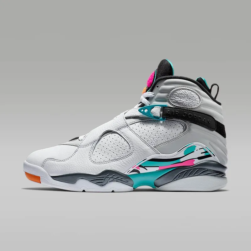 Jordan 8 Retro South Beach White/White-Turbo Green-Neutral Grey (305381-113)
