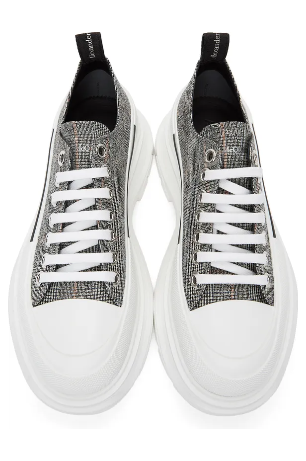 Alexander McQueen Black & White Wool Tread Slick Sneakers (652757W4PE1) (5)