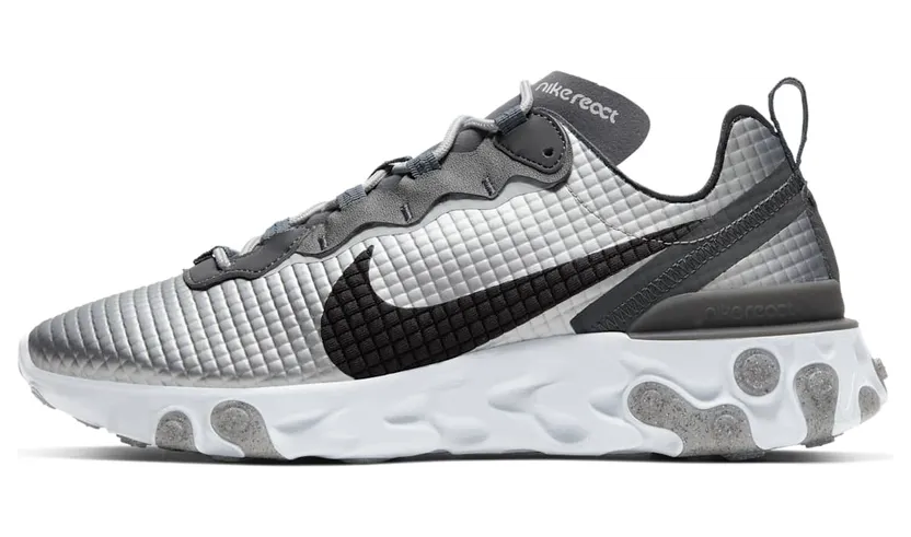 Nike React Element 55 PRM Quilted Grid – Silver (CI3835-001)