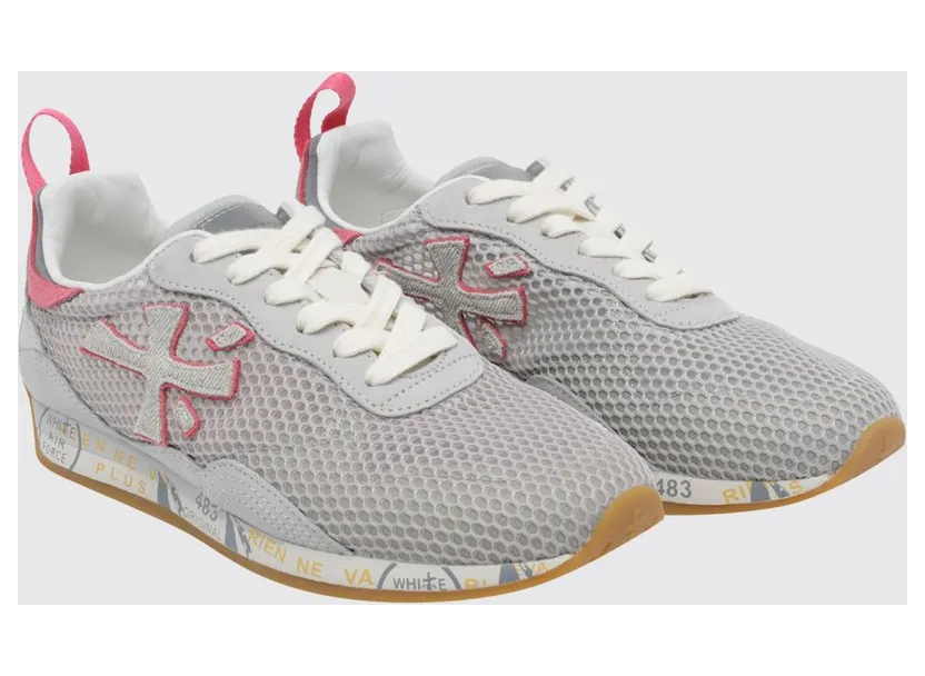 Premiata Mesh and Leather Runsead Sneakers White (RUNSEAD8108)