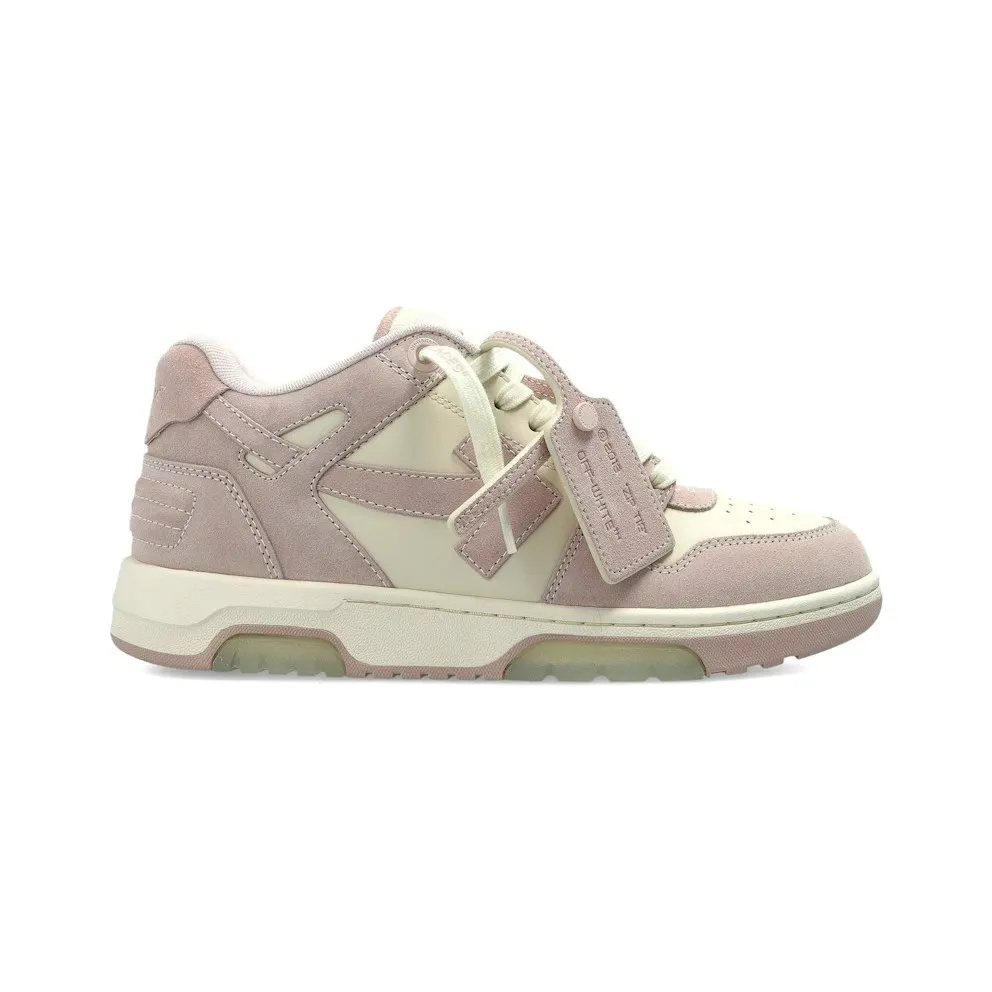 OFF-WHITE Out Of Office Low Tops Suede Panel Pink (OMIA189S26LEA0040330)