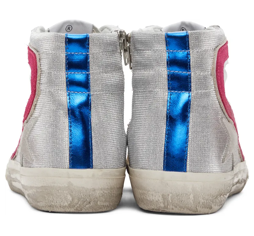 Golden Goose Pink & Silver Slide Sneakers (F00116.F001050.80806) (4)