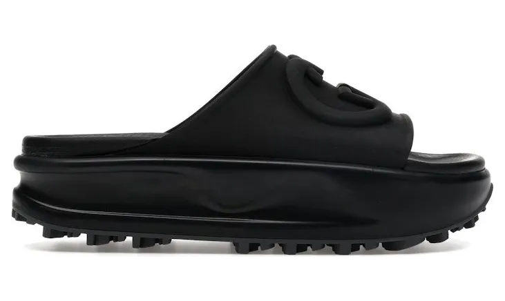 Gucci GG Oversize Slide Sandal Interlocking G Black (692845 JF000 1000)