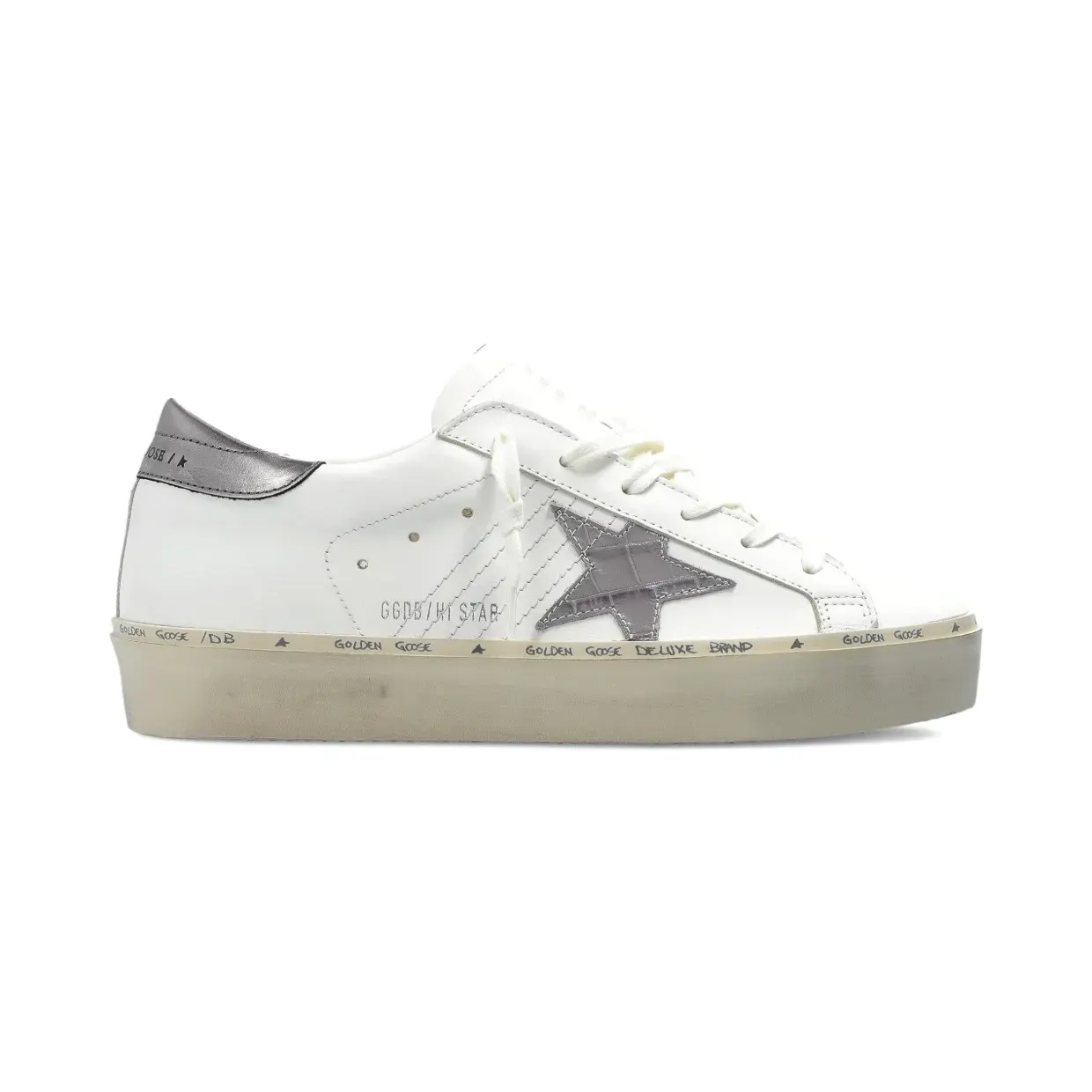 Golden Goose Hi Star leren “White” (GWF00118F007865)