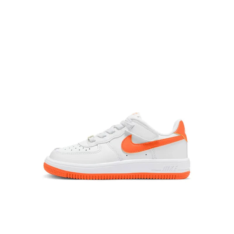 Nike AIR FORCE 1 LOW EASYON PS “White White Safety Orange” (FN0237-113)