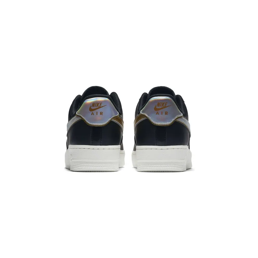 Nike Air Force 1 Low Metallic Swoosh Black (W) Black/Summit White-Metallic Gold-Metallic Platinum (AR0642-002)