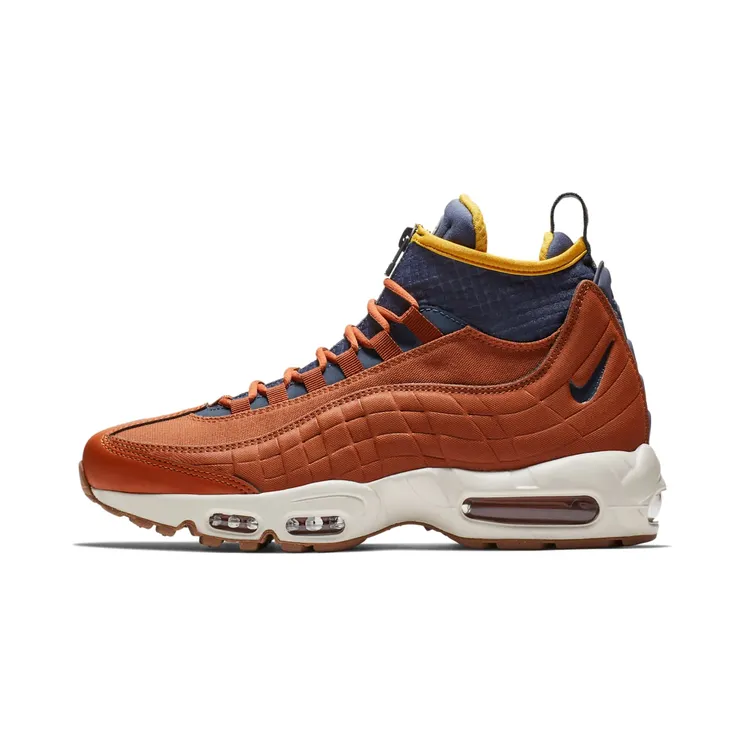 Nike Air Max 95 Sneakerboot “Dark Russet / Light Bone / Yellow Ochre / Thunder Blue” (806809-204)