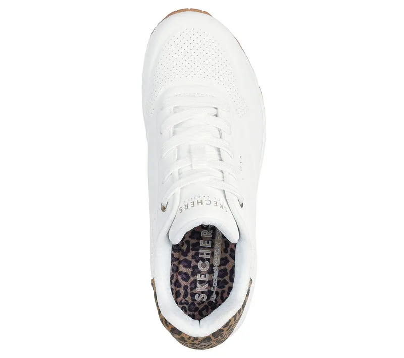 Skechers Uno – Jungle Nite – White / Luipaard – “White” (177093 WHLD)