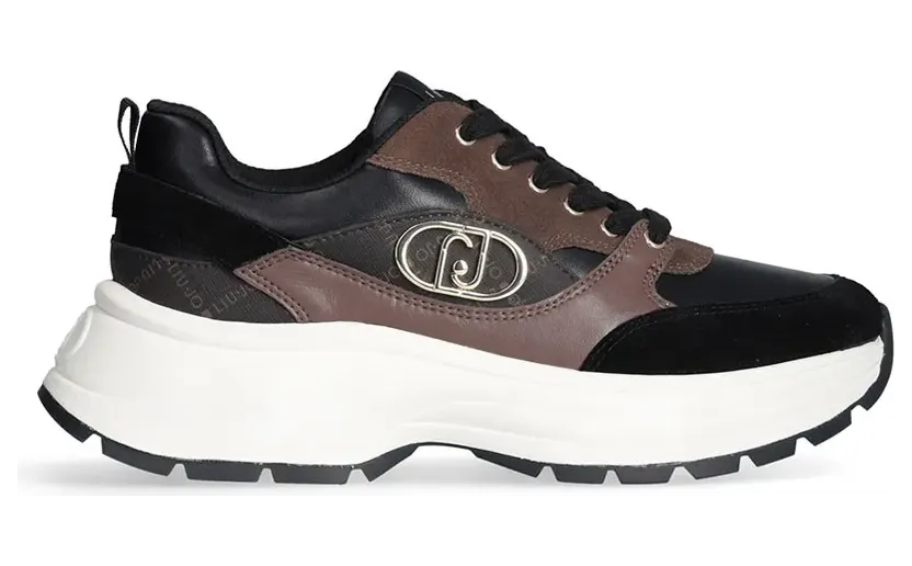 Liu Jo sneaker Calf Leather/Monogra Black/Brown (BF5035PX740S1033)