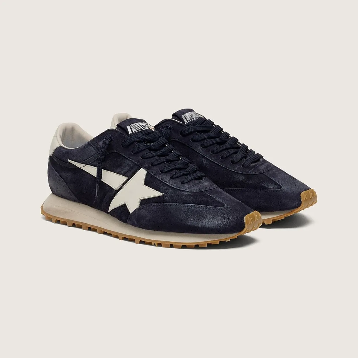 Golden Goose Women’S Marathon In Blue Navy Suede With Leather Star And Heel Tab (GWF01071.F008333.50857) (2)