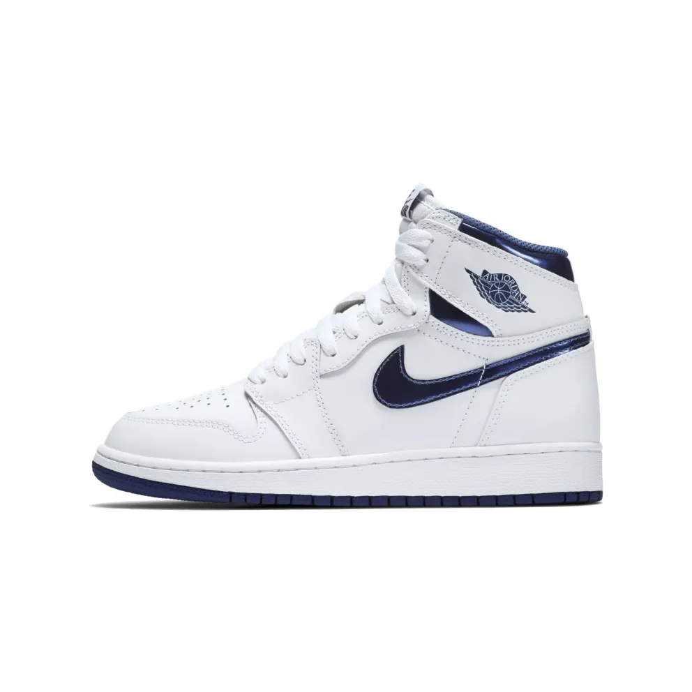 Jordan 1 Retro Metallic Navy 2016 (GS) White/Metallic Navy (575441-106)