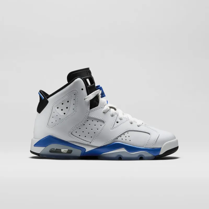 Jordan 6 Retro Sport Blue 2014 (GS) White/Sport Blue-Black (384665-107)