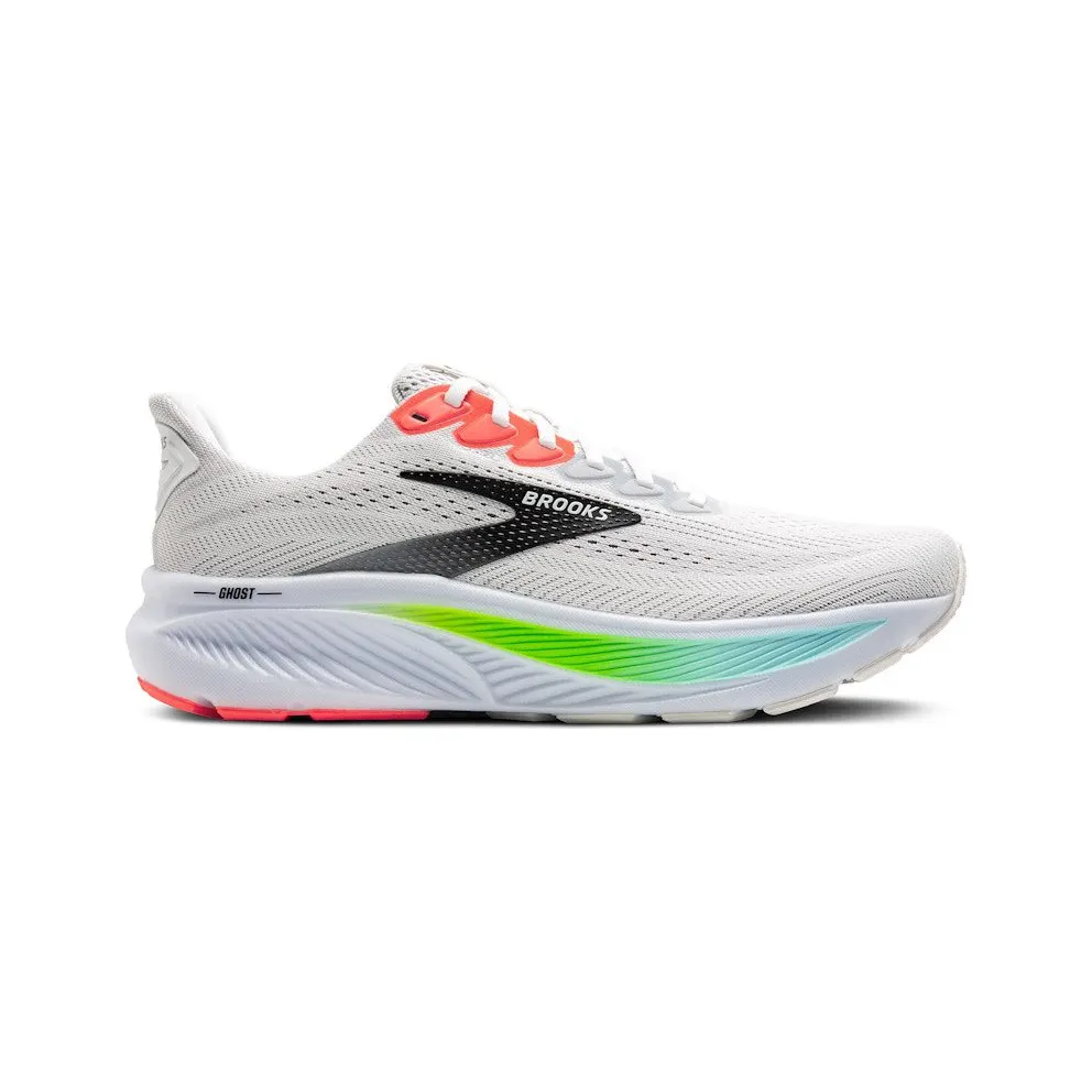 Brooks Ghost 17 White Pink Clay Gecko (110442-1D-112)