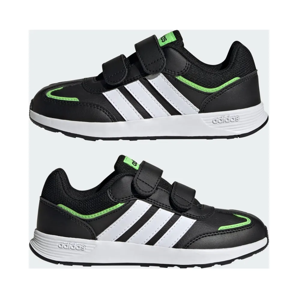 adidas Tensaur Switch Shoes Kids “Core Black / Cloud White / Lime Burst” (JQ8089)