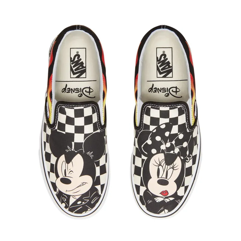 Vans Slip-On Disney Mickey and Minnie (W) Mickey Mouse And Minnie Mouse/Checker Flame (VN0A38F7UJ4)