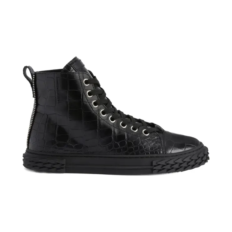 Giuseppe Zanotti Blabber met krokodillen-reliëf “Black” (RU50037H01)
