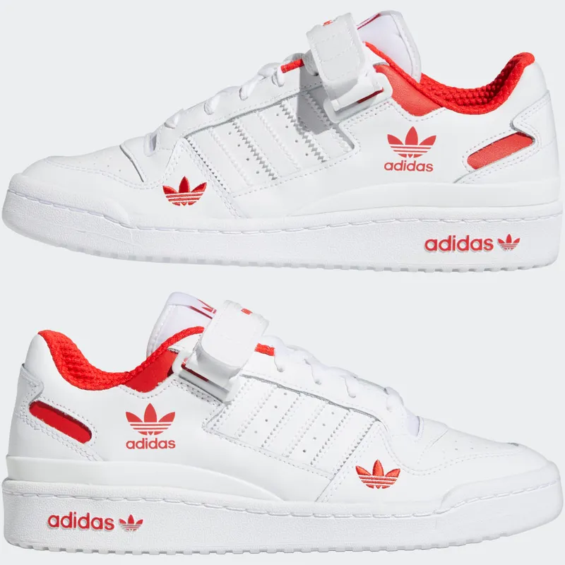 adidas Forum Low Cloud White / Red / Cloud White (H01674)