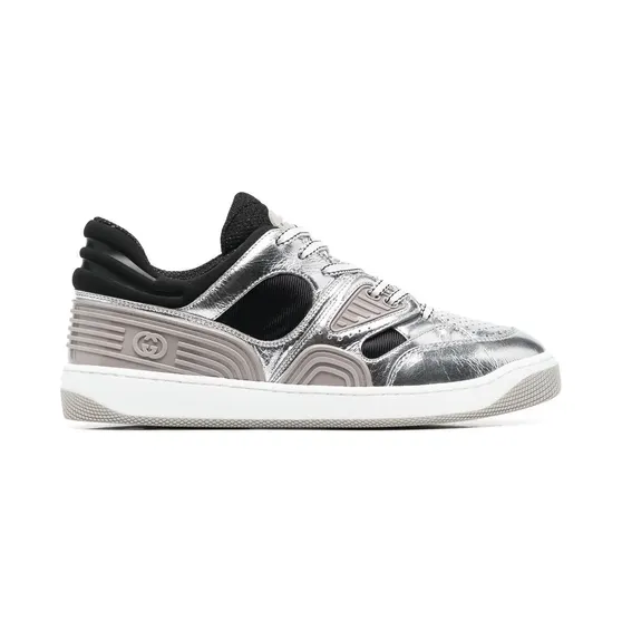 Gucci Basket aus metallischem Leder “Grey” (725905AABB8)