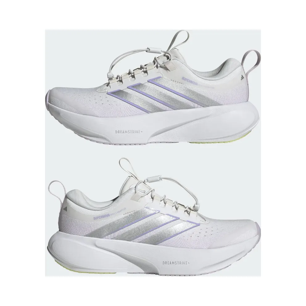Adidas SUPERNOVA RISE 3 ADAPTIVE Running Shoes Crystal White / Silver Metallic / Glow Purple (KJ5597)