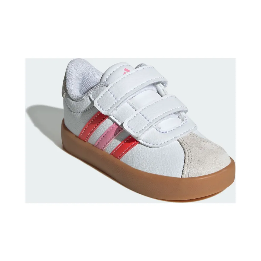 Adidas VL Court 3.0 Skateboard Shoes Kids Cloud White / Bright Red / Bliss Pink (JH6311)
