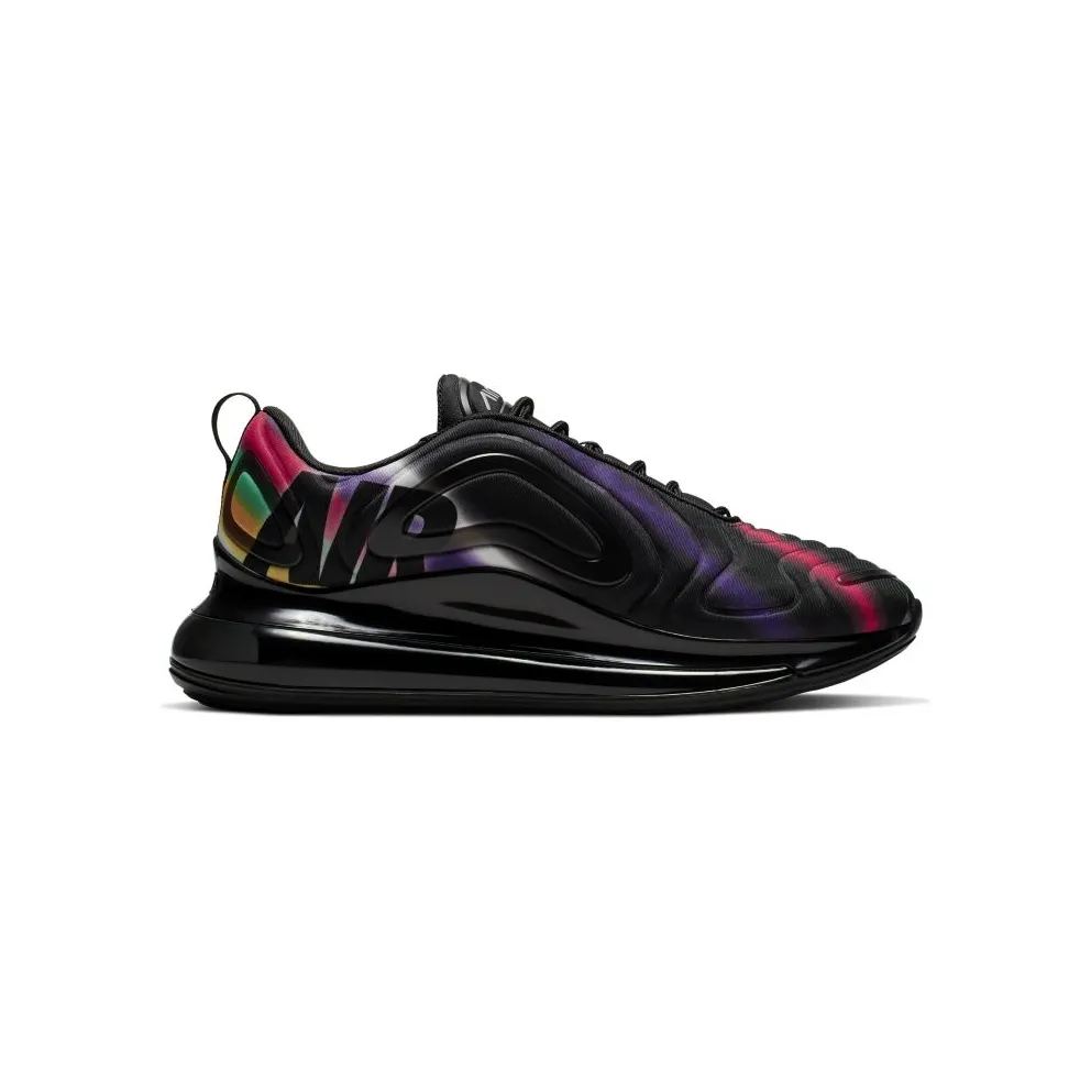 Nike Air Max 720 Black Neon Streaks Black/Metallic Silver-University Gold-Flash Crimson-Kinetic Green-Psychic Purple (AO2924-023)